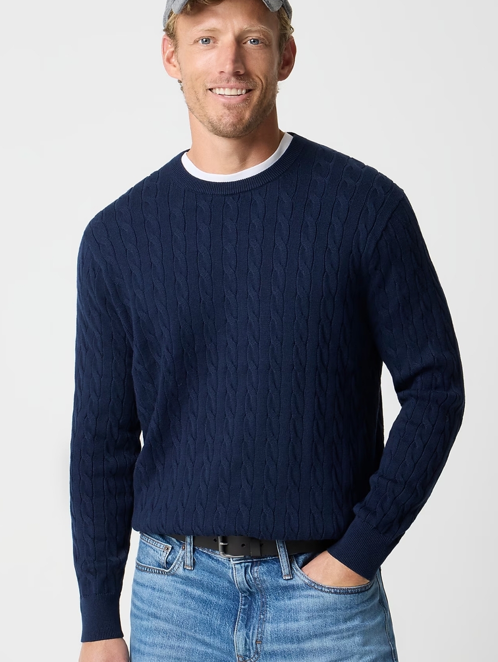 J. Crew Men's Cable Crewneck Sweater New Size Large